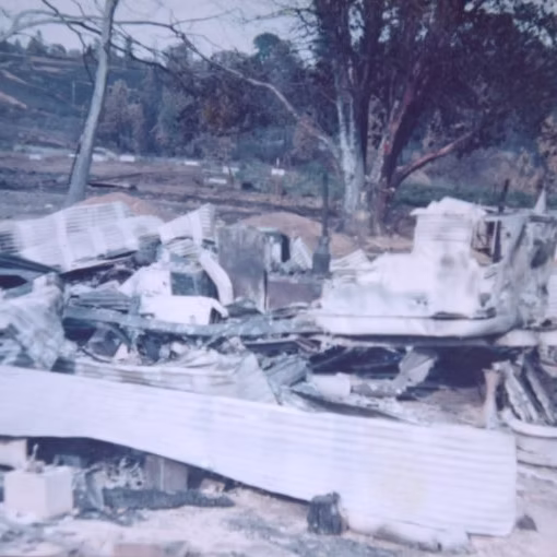 The trailer after the fire
